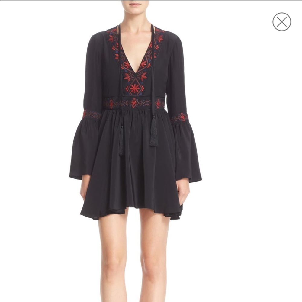 Cinq a Sept Zane' Embroidered Silk Minidress
